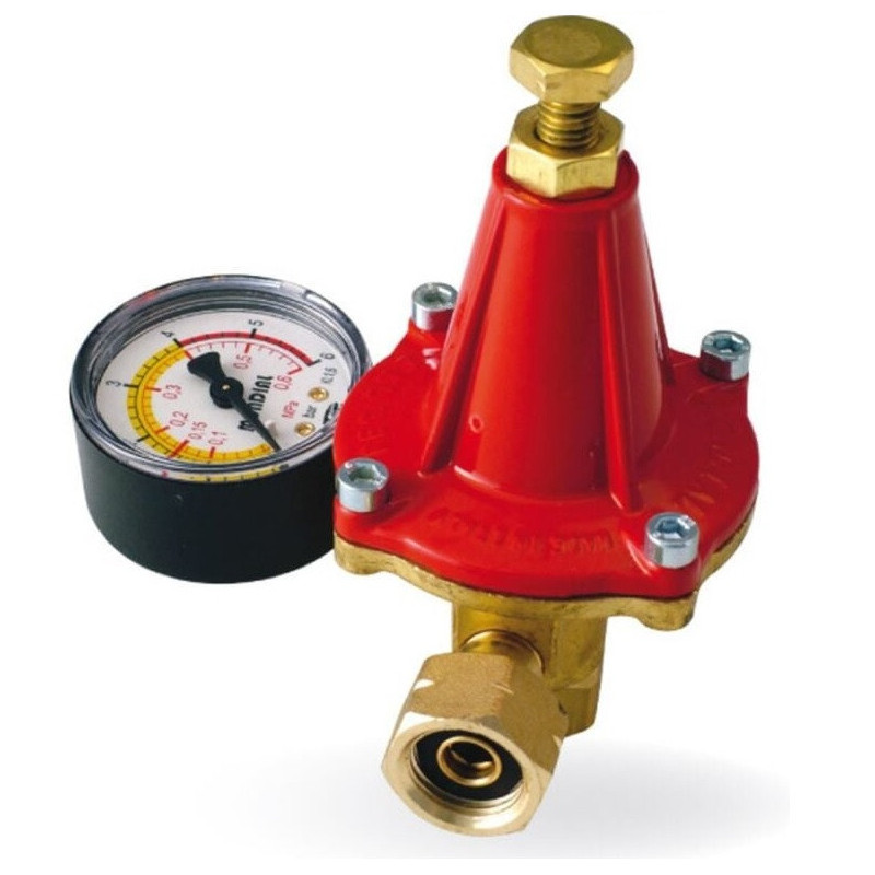 REGULADOR DE ALTA PRESION 25KG C/MANOMETRO+VALVULA MONDIAL CH25 / G3/8"
