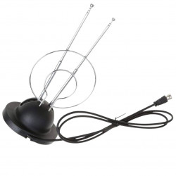 ANTENA P/TV C/CABLE COAXIAL CON BASE TIPO CONEJO (FU0574)